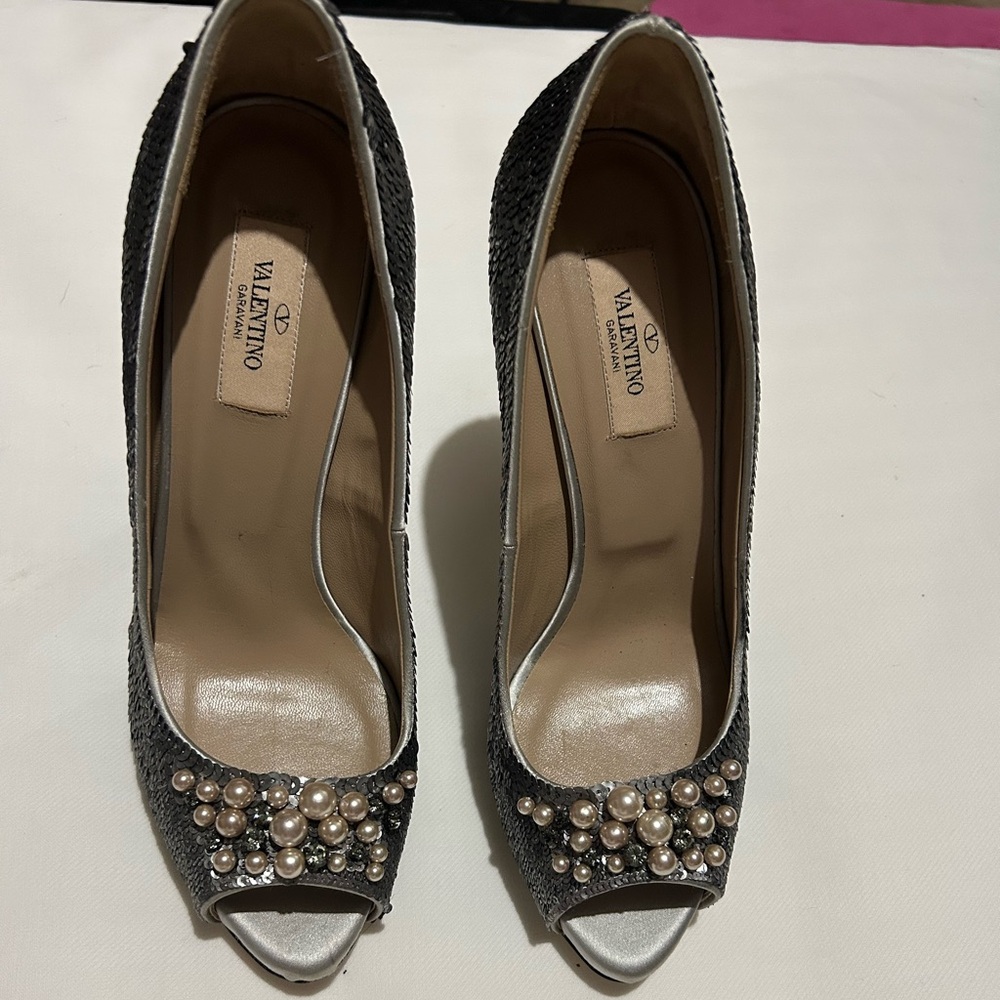 Valentino garavani sequin peep to pumps - Picture 2 of 16
